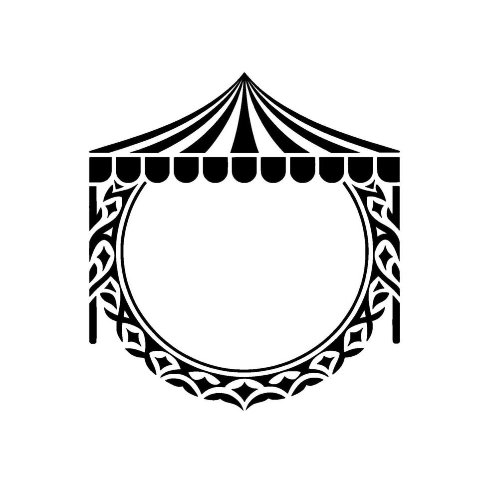 Elegant Tent Emblem, Vintage, Circular Motif vector