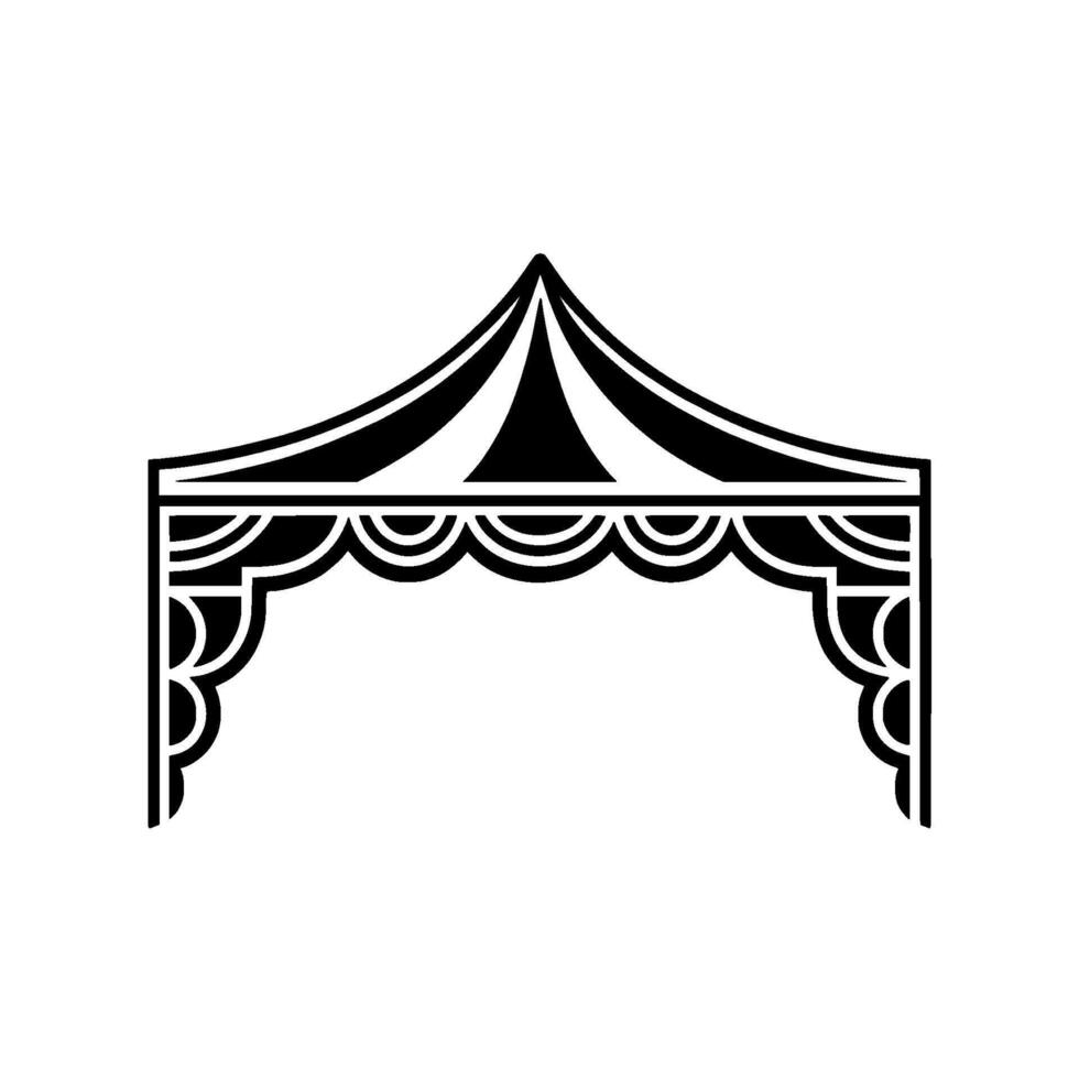 Art Deco Tent Silhouette, Minimalist vector