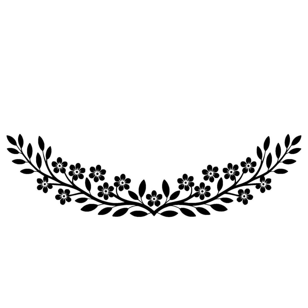 Elegant Floral Branch Border, Vintage Style Illustration vector