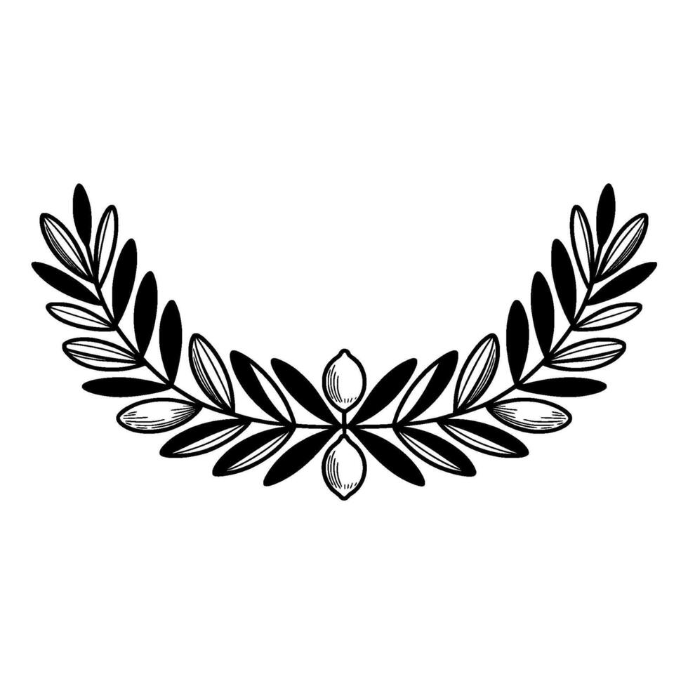 Elegant Olive Branch Emblem, Minimalist vector