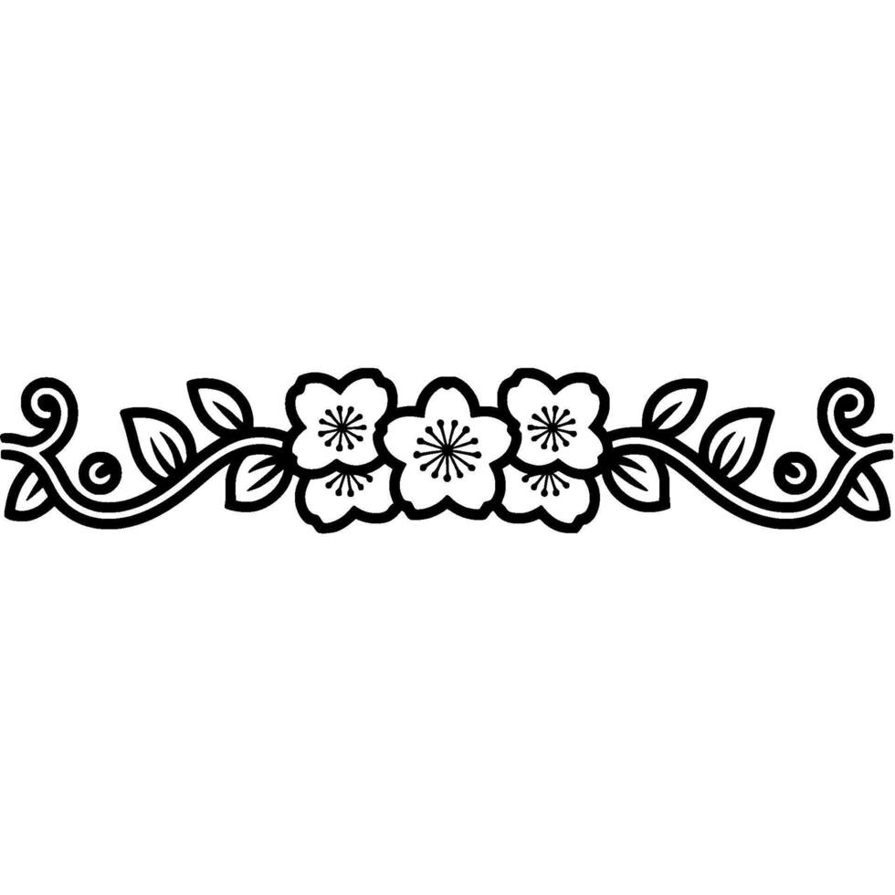 Elegant Floral Border, Vintage Illustration, Delicate - Decorative vector