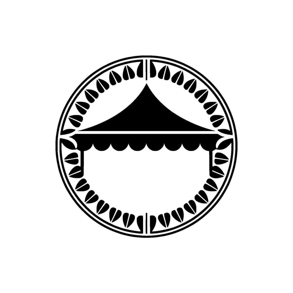 Vintage Tent Emblem, Celebration, Circular Motif vector