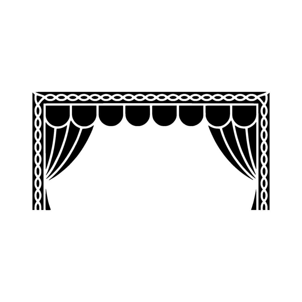 Elegant Archway with Curtains Vintage Illustration vector