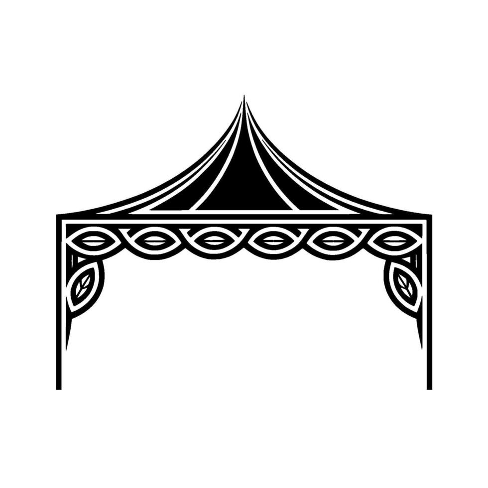 Elegant Canopy, Stylized Tent Illustration, Minimalist vector