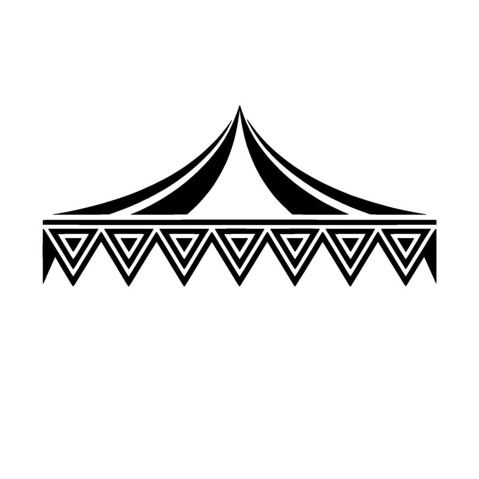 Geometric Tent Emblem, Tribal, Minimalist - Outline vector