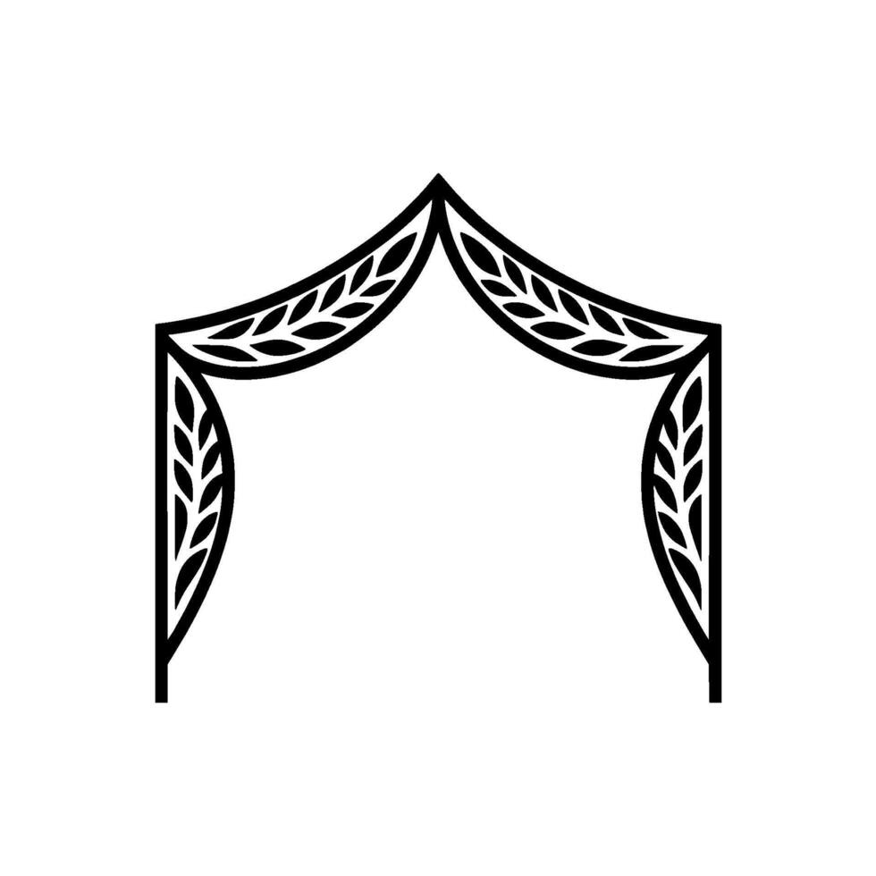 Stylized Archway with Leaf Garland, Minimalist vector