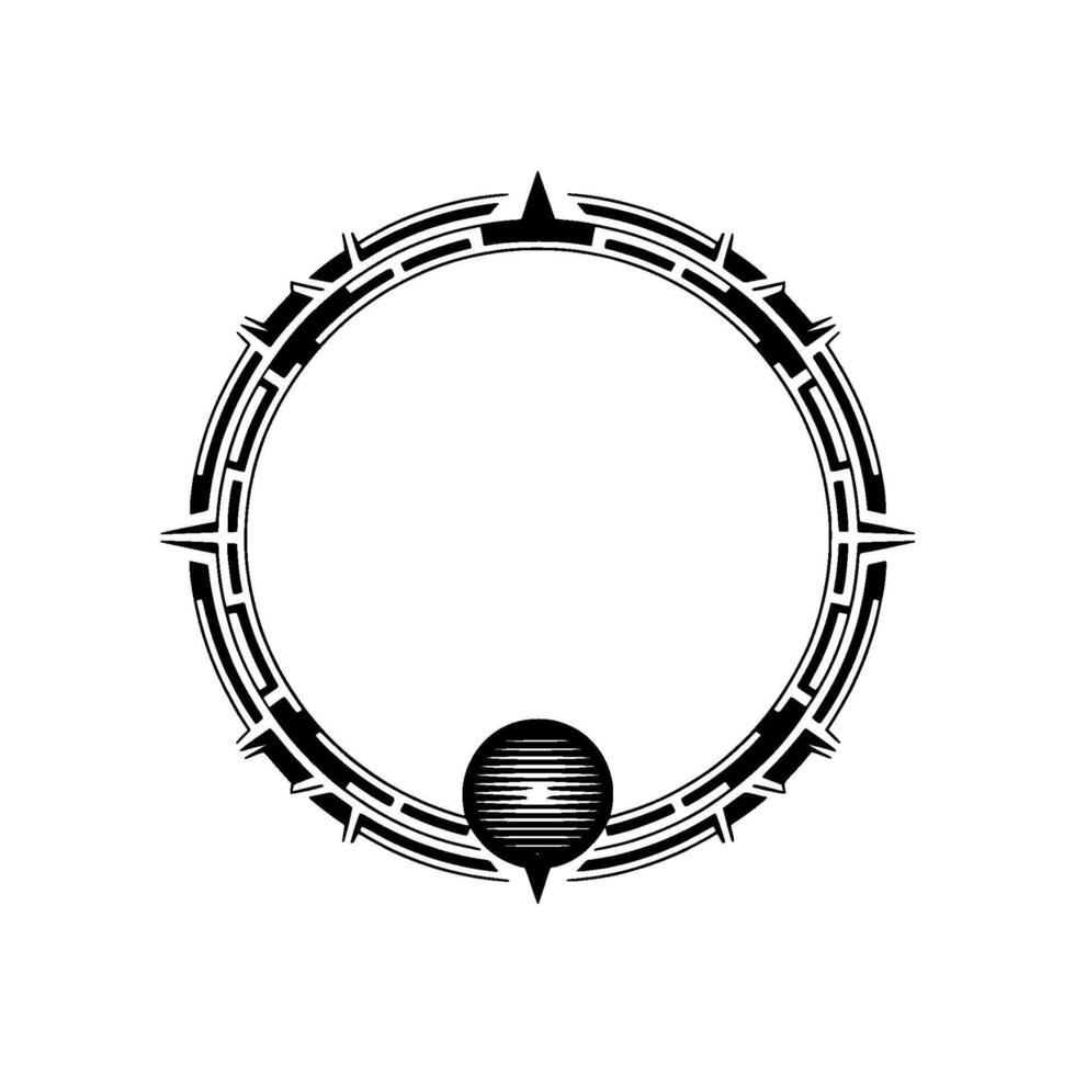 Tribal Circle Frame, Minimalist, Empty Space vector