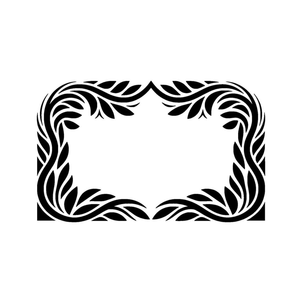 Intricate Black Floral Frame, Elegant - Ornament vector
