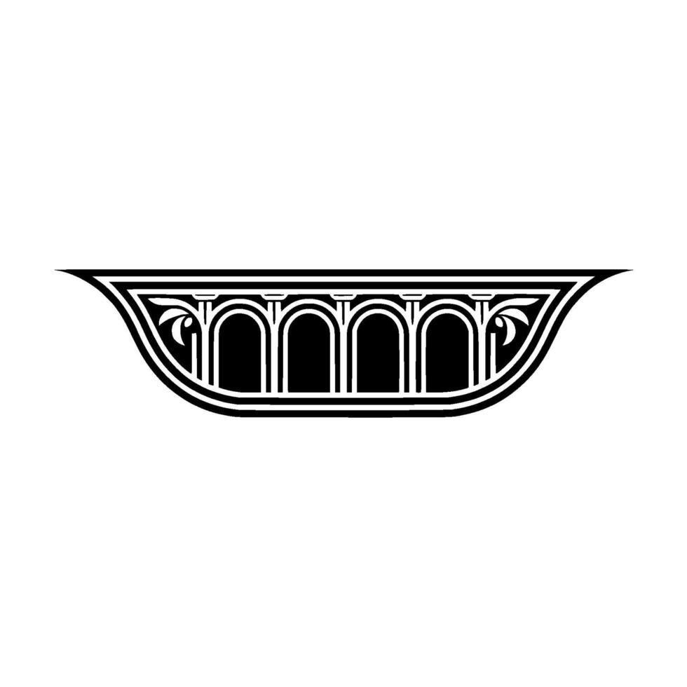 Gothic Archway Emblem, Vintage, Elegant Ornament vector