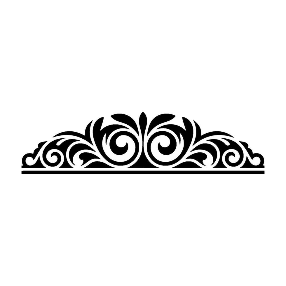 Intricate Black Floral Border, Elegant Element - Swirls - Ornament vector