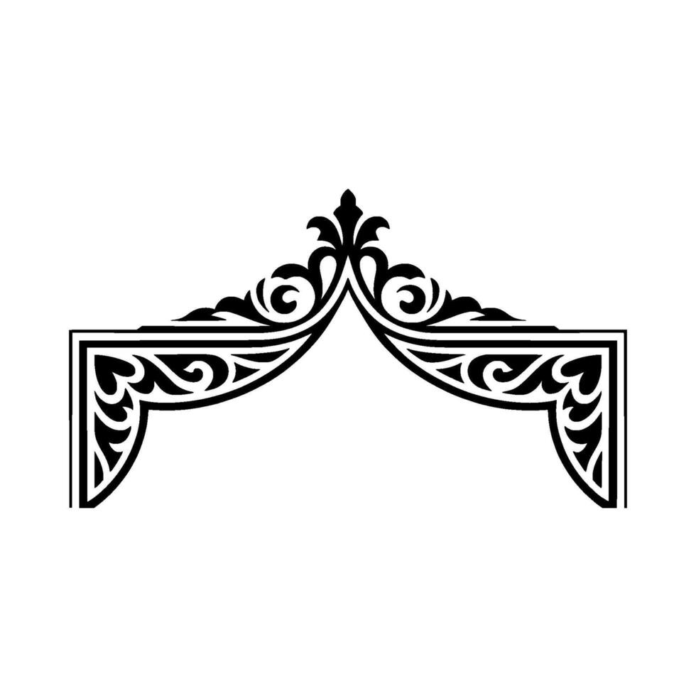 Ornate Black Corner Bracket, Intricate Victorian vector