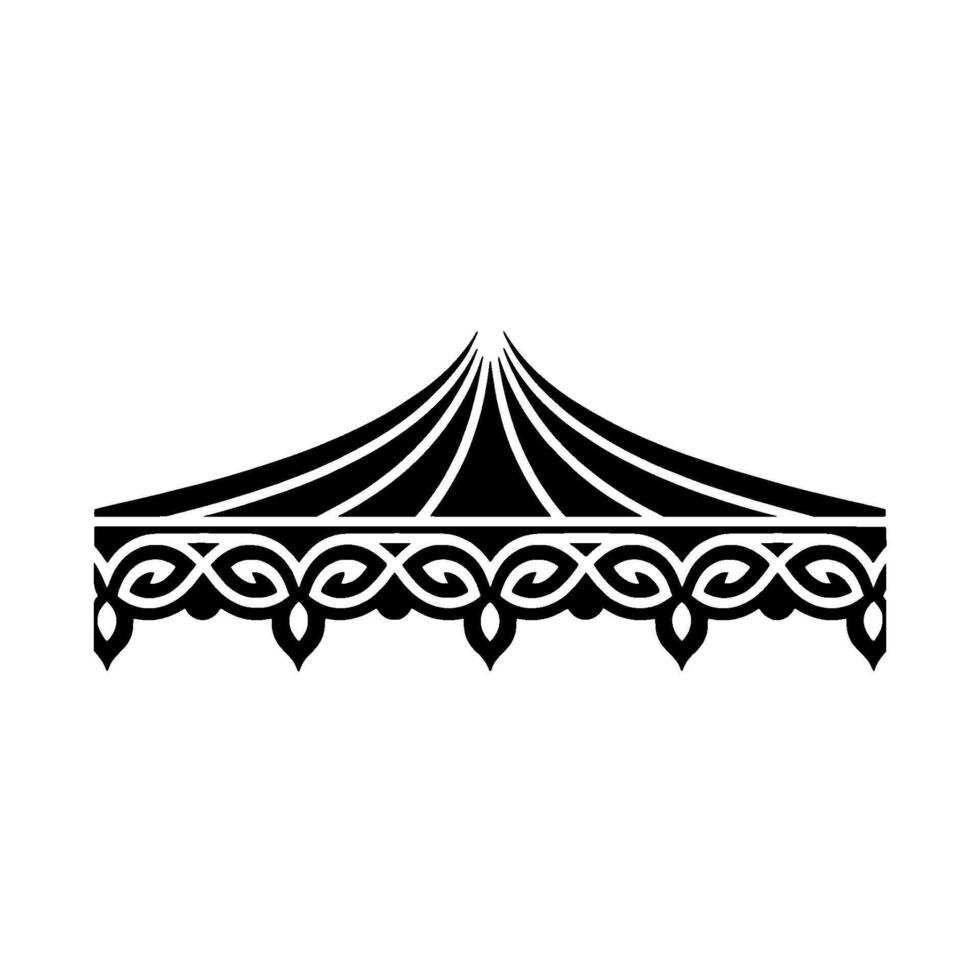 Tribal Tent Silhouette, Celtic Border vector