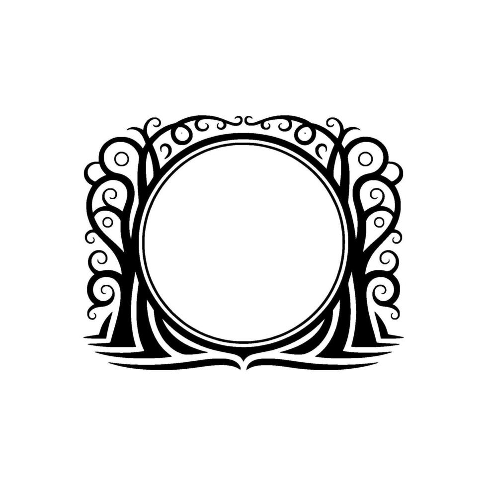 Elegant Ornamental Frame, Vintage, Minimalist Style - Ornament - Floral vector