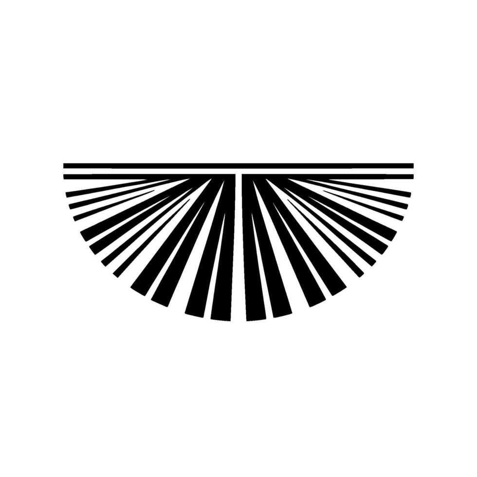 Geometric Radiance Minimalist Black White Fan Motif - Geometry vector