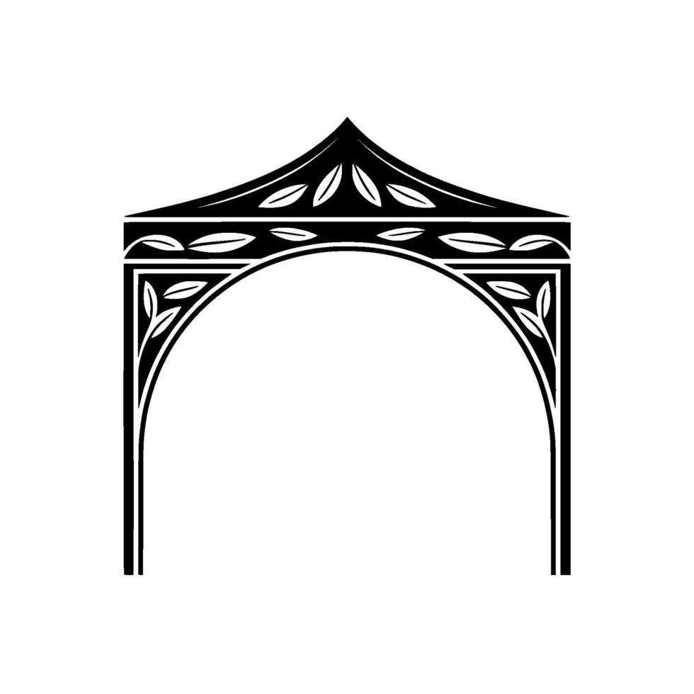 Gothic Archway, Stylized Ornamentation, Minimalist vector