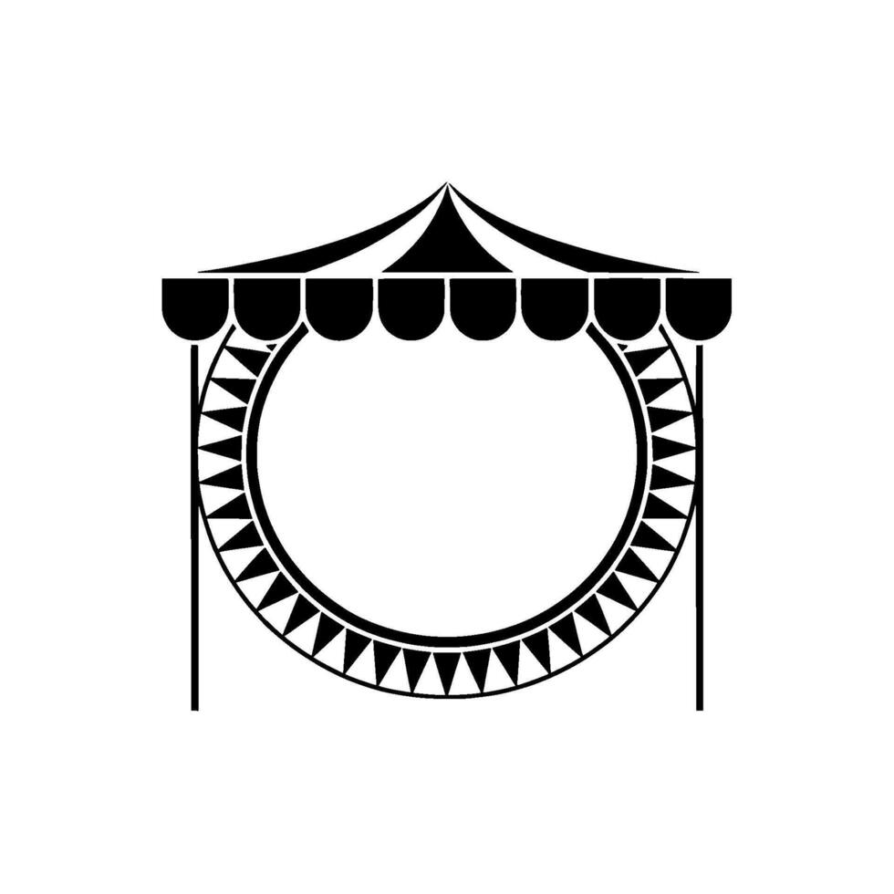 Vintage Circus Tent Emblem, Minimalist - Geometric vector