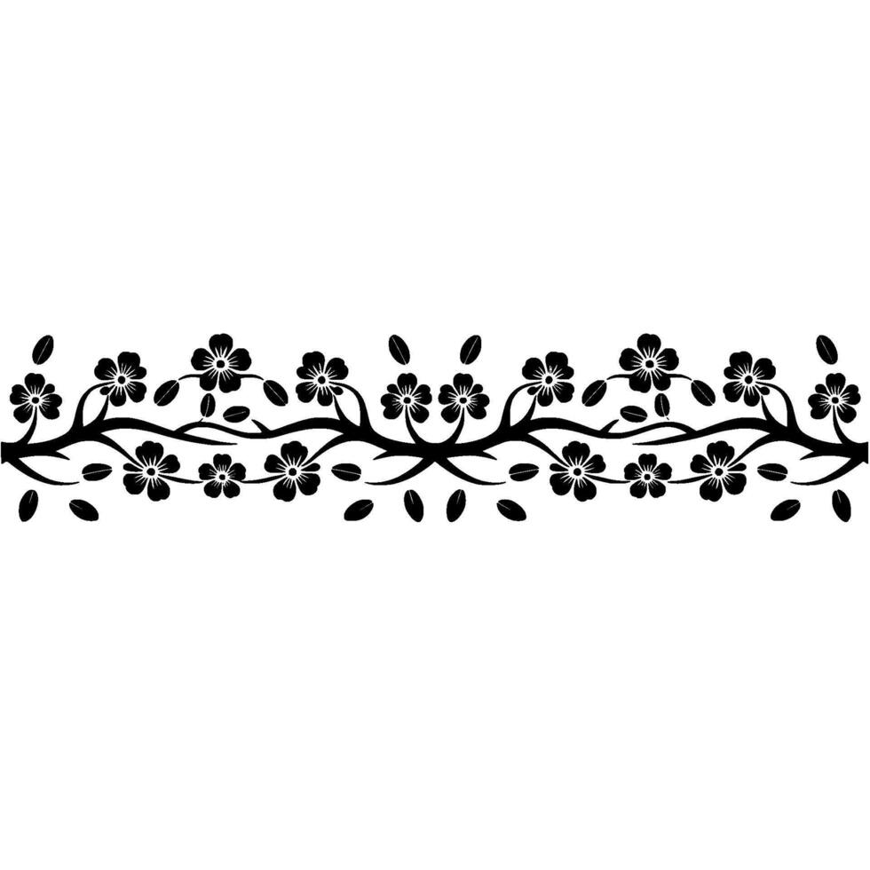 Elegant Floral Branch Border, Minimalist - Decorative vector