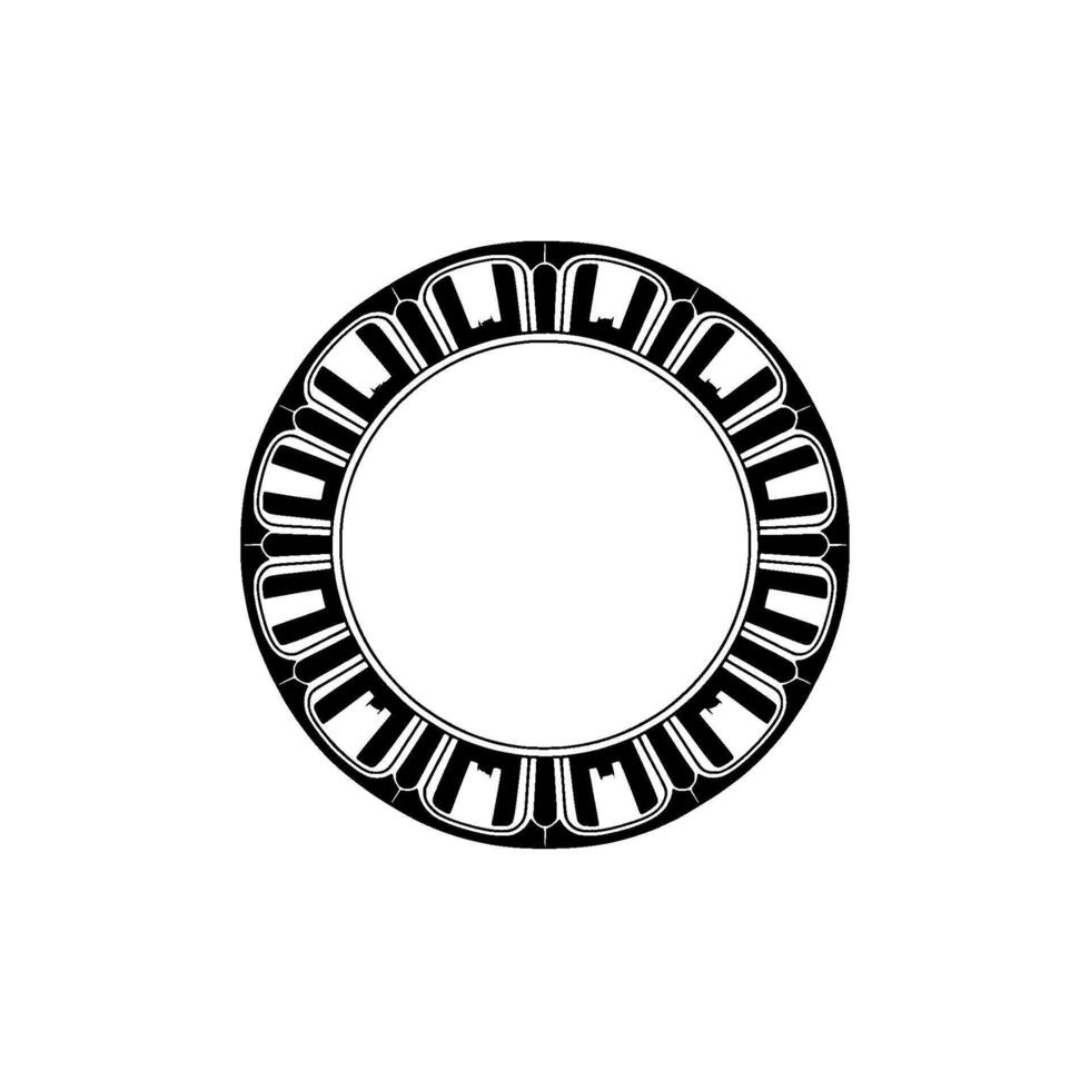 Geometric Tribal Ring, Minimalist, Circular Motif - Monotone vector