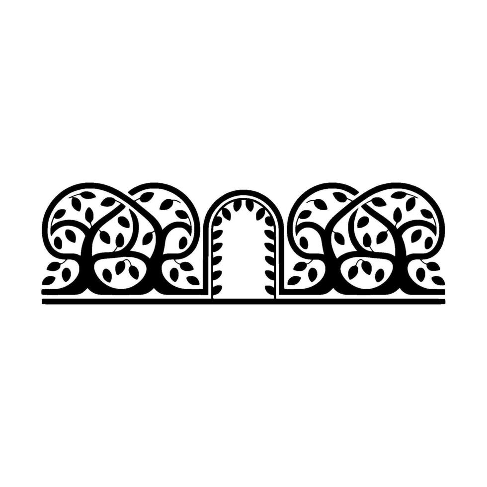 Elegant Botanical Border, Vintage Element - Arch vector