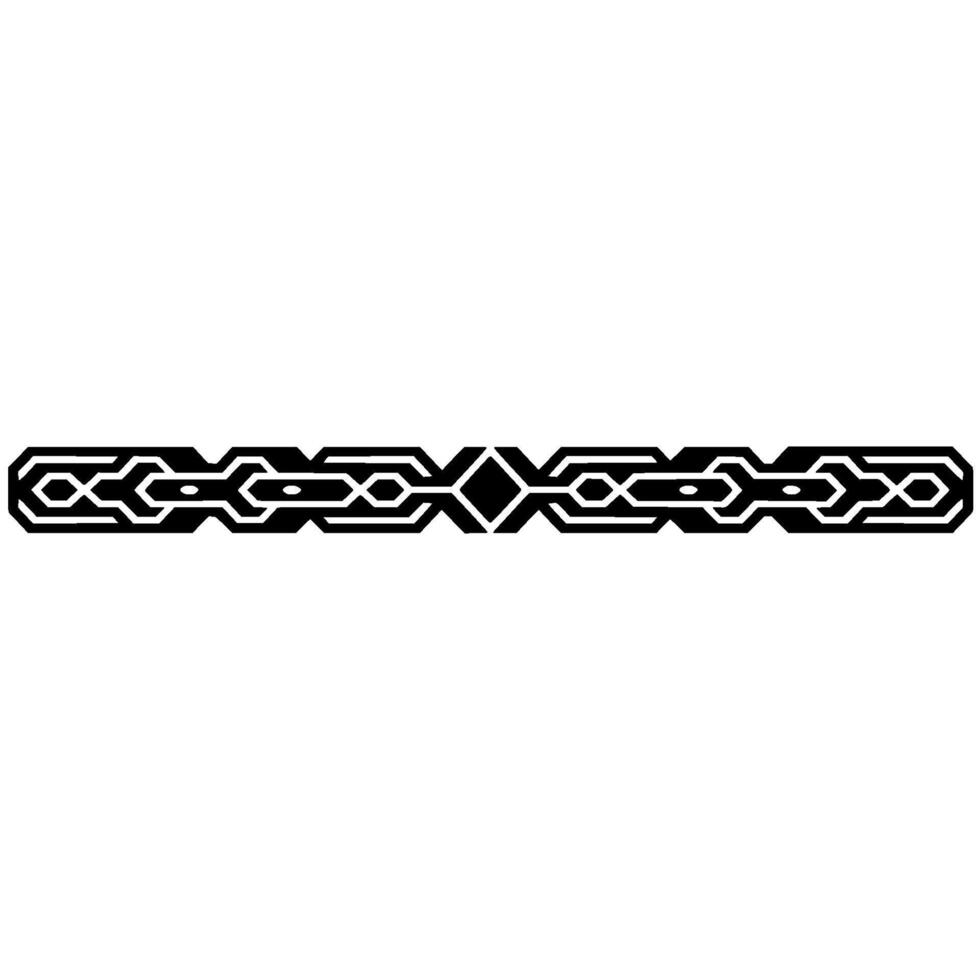 Geometric Tribal Border, Black and White Pattern - Line vector