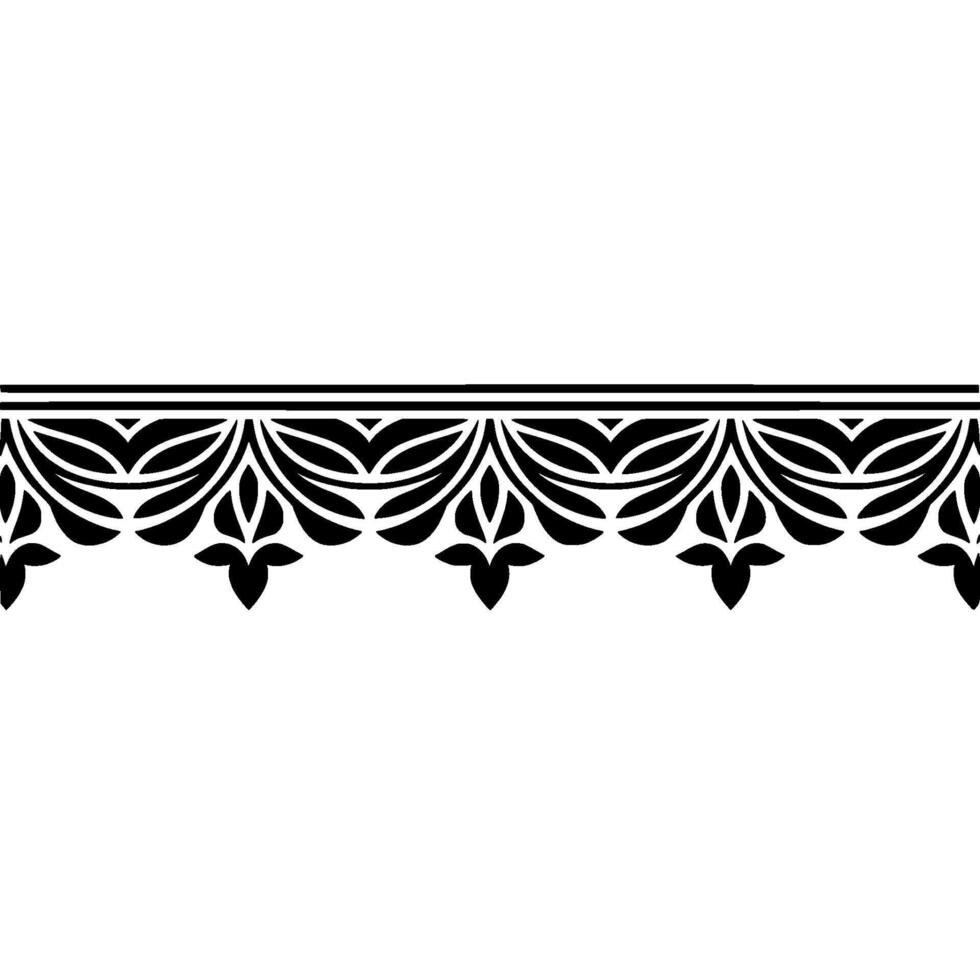 Elegant Black Floral Border, Deco Style vector