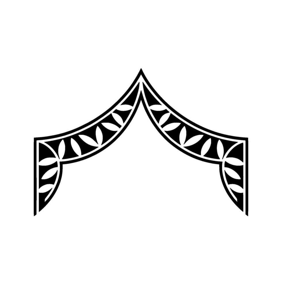 Geometric Arch Ornament, Stylized Black White - Minimalist vector