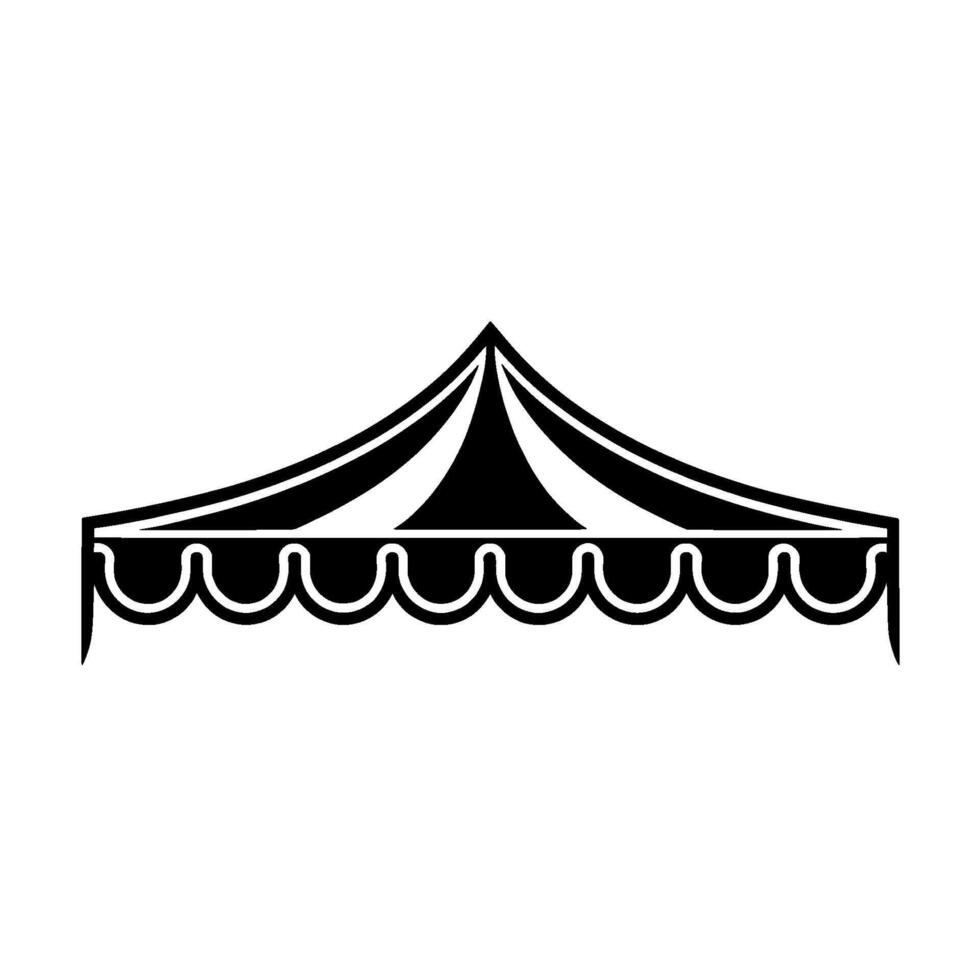 Minimalist Tent Silhouette, Event Illustration - Shade vector