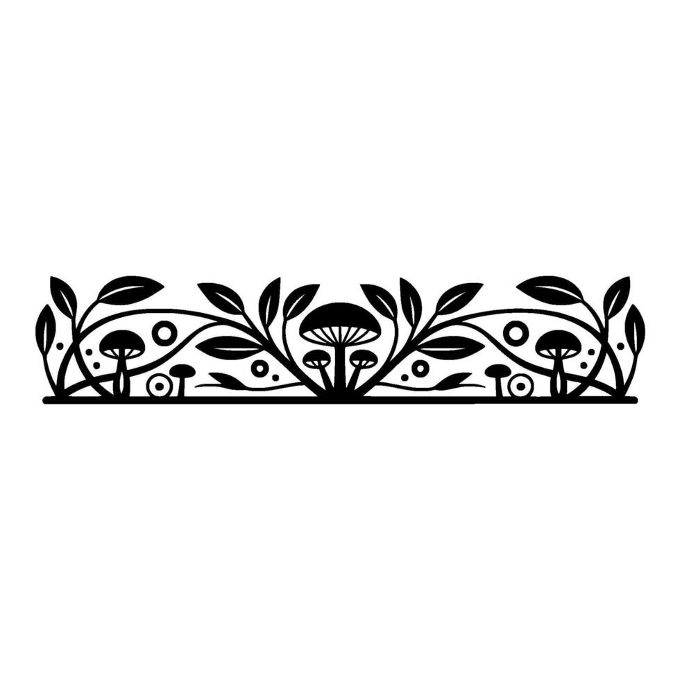Botanical Border, Vintage Illustration, Forest Motif vector