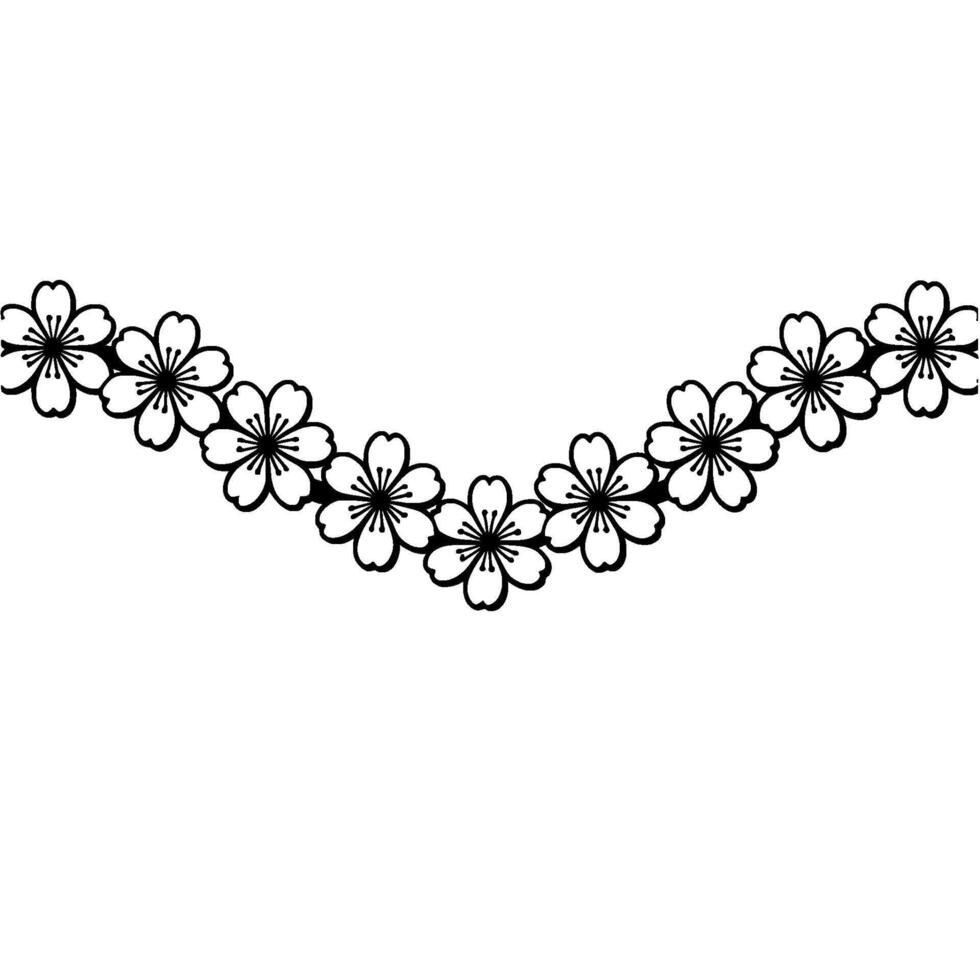Delicate Blossom Garland, Minimalist Floral vector