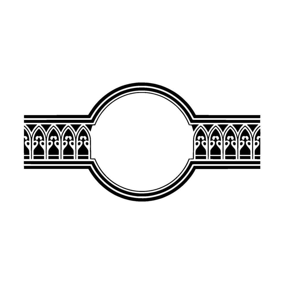 Gothic Arch Ornament Border, Minimalist vector