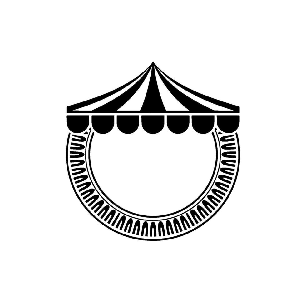 Minimalist Tent Emblem, Celebration, Vintage vector