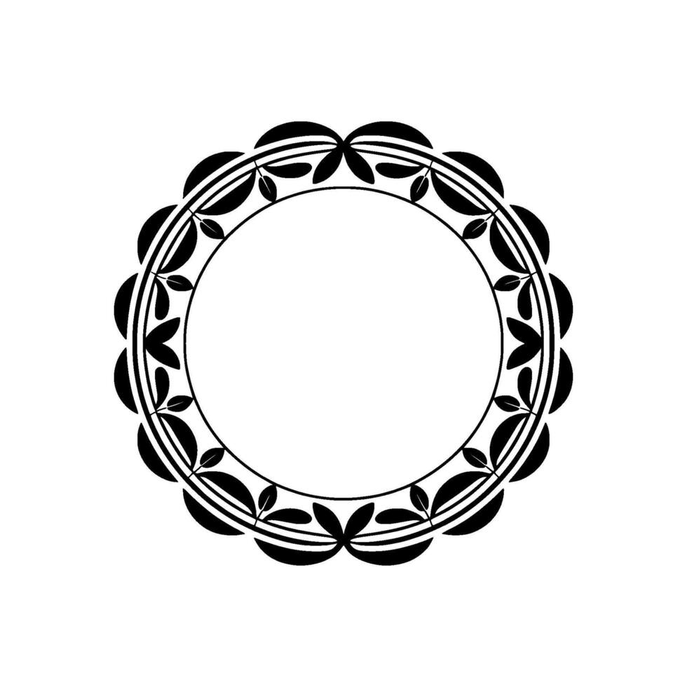 Elegant Botanical Circle Frame, Vintage Style - Leaves - Ornament vector