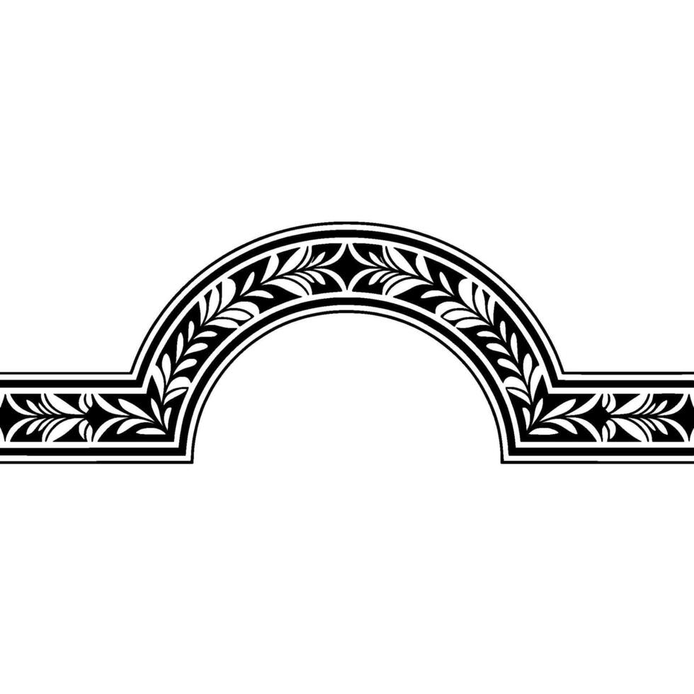 Ornate Black Arch Decorative Border, Vintage Style vector