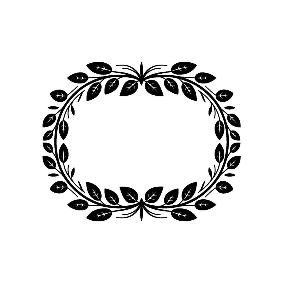 Elegant Botanical Wreath, Minimalist - Frame - Foliage vector