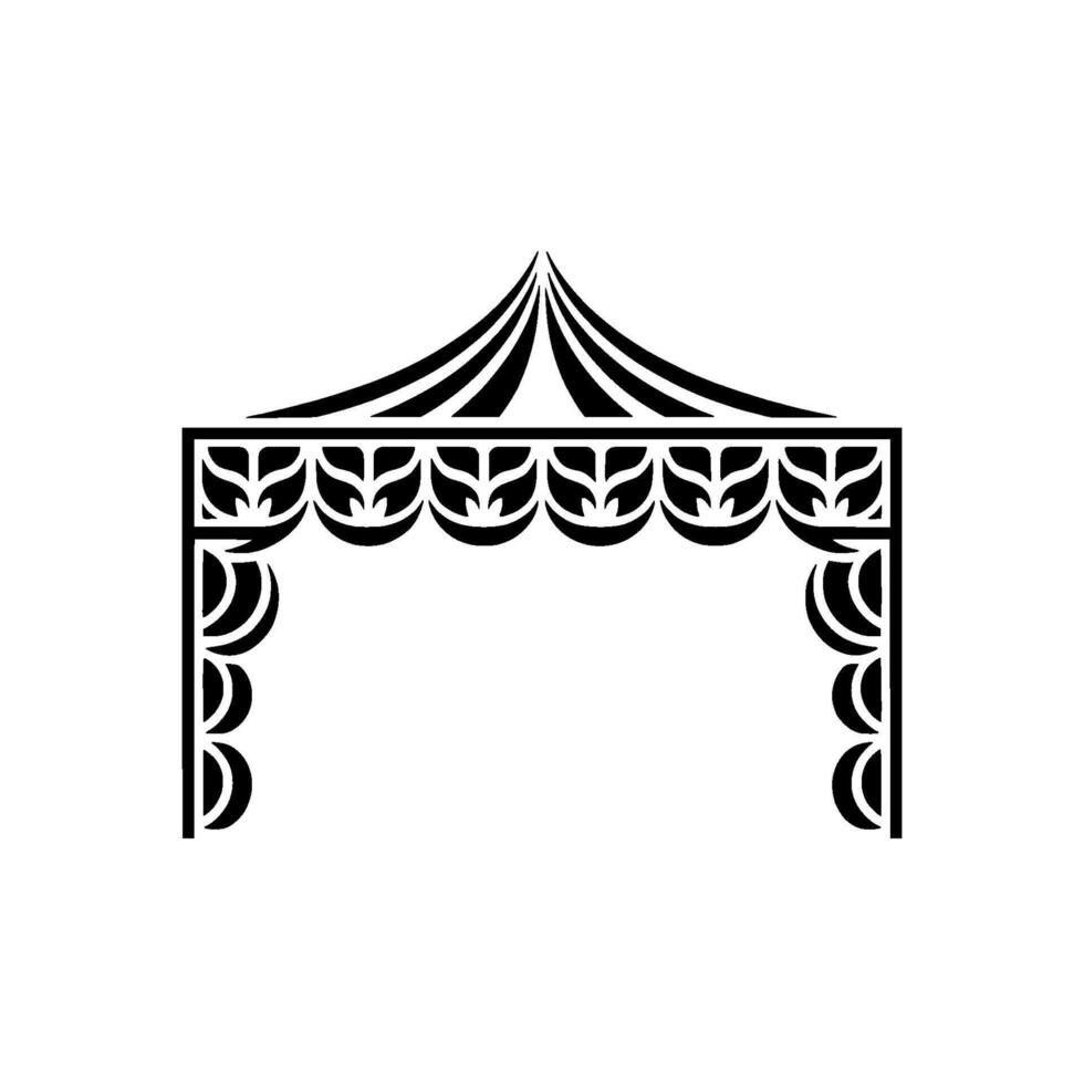 Stylized Tent Archway, Decorative Border, Minimalist vector