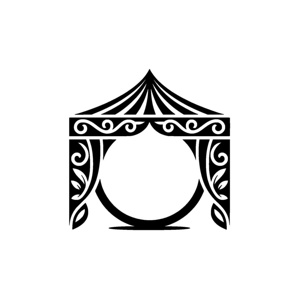 Stylized Tent Monogram, Vintage Illustration, Decorative Emblem vector