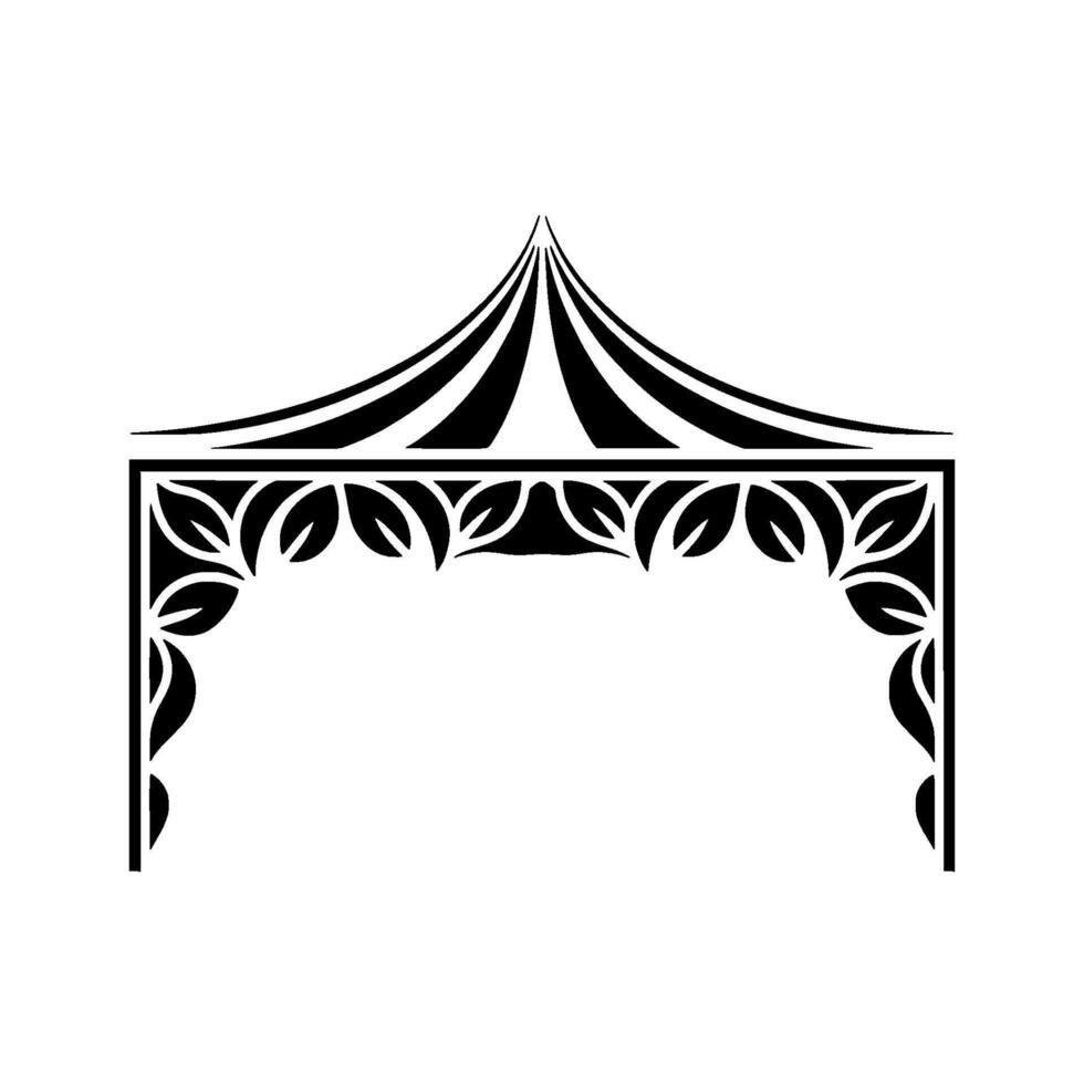 Stylized Tent Canopy, Intricate Floral Archway vector