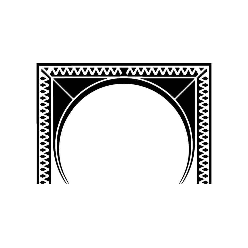 Intricate Arabic Arch, Geometric, Minimalist Silhouette vector