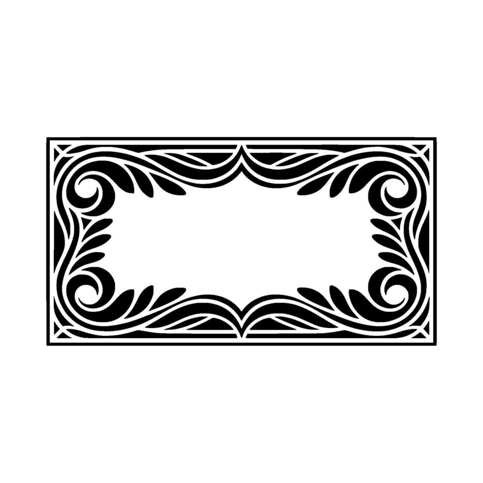 Elegant Black Frame, Art Nouveau Ornamentation, Vintage vector