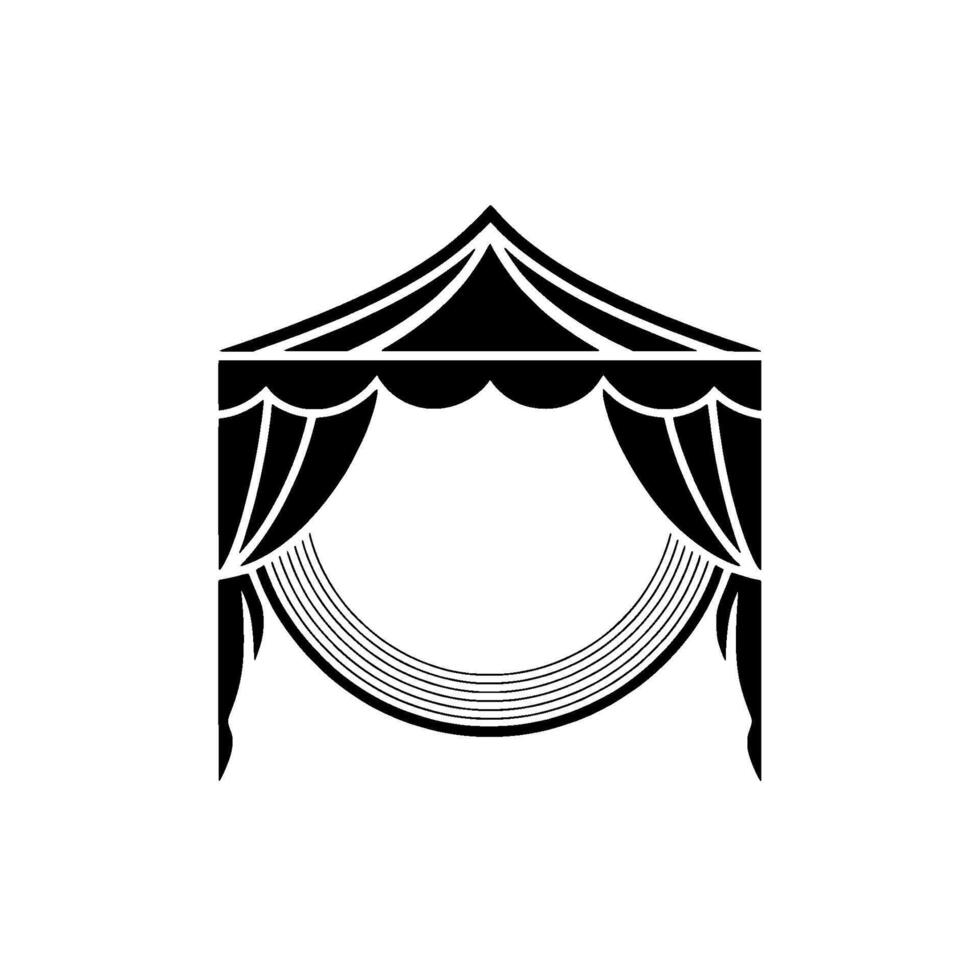 Dramatic Stage Silhouette, Minimalist Theater vector