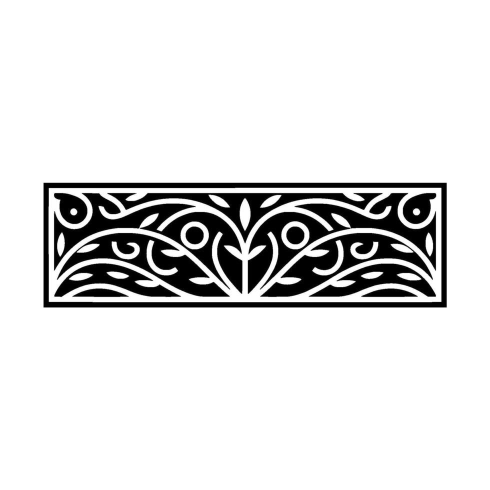 Elegant Botanical Border, Vintage Style - Intricate vector