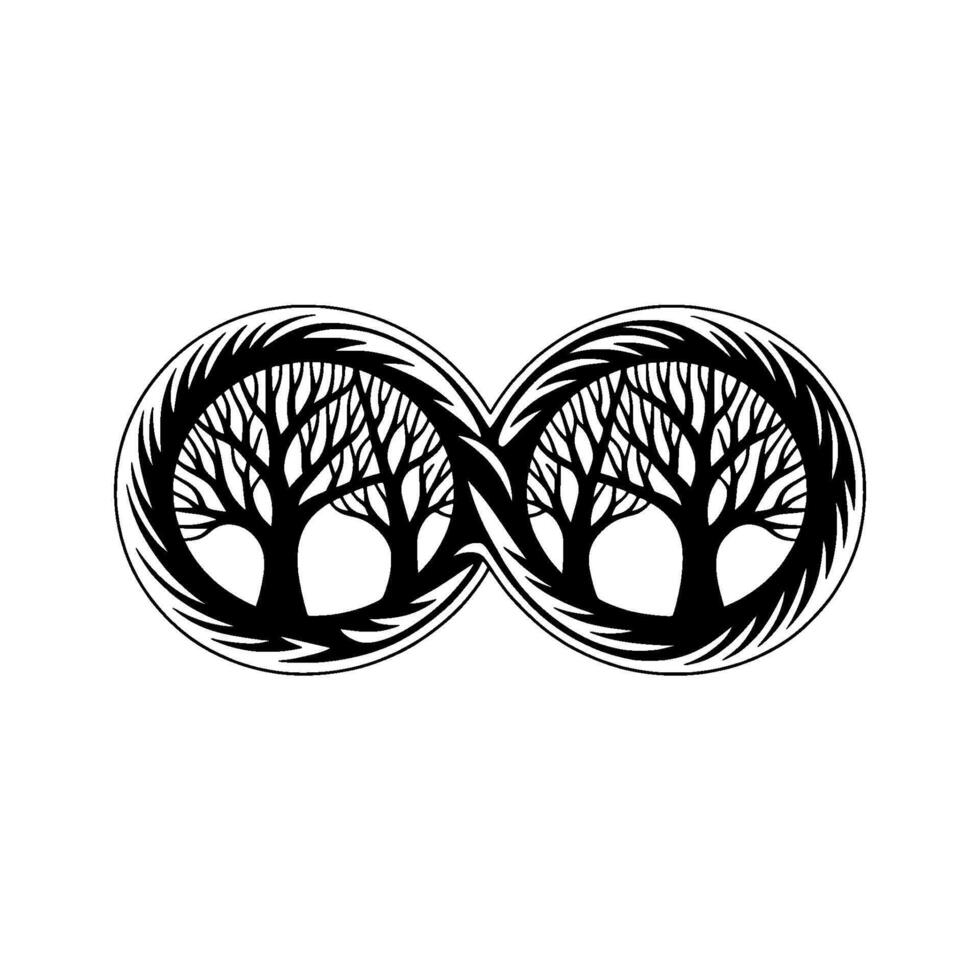 Eternal Roots Intertwined Tree Symbol of Infinity vector