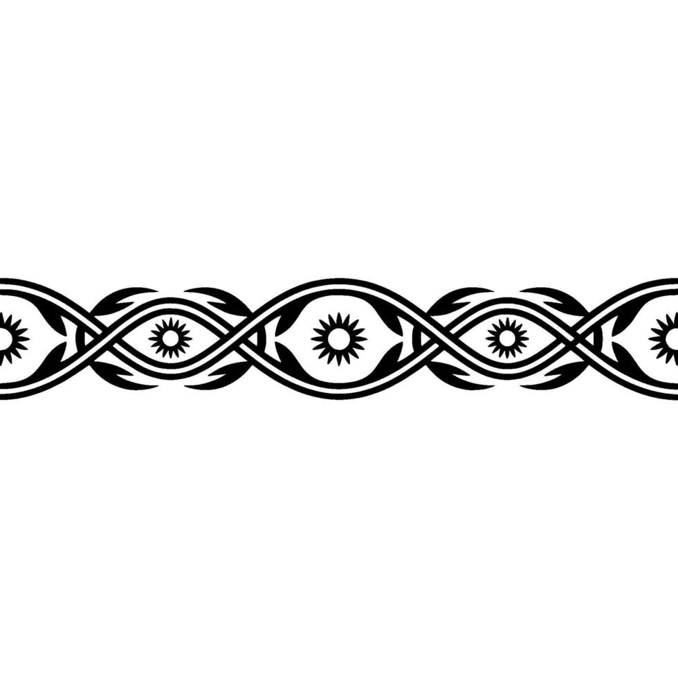 Intricate Celtic Border, Stylized Sun Motif - Pattern vector