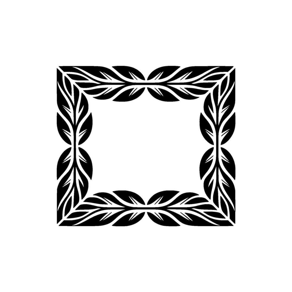 Intricate Leaf Border, Elegant Frame, Decorative vector