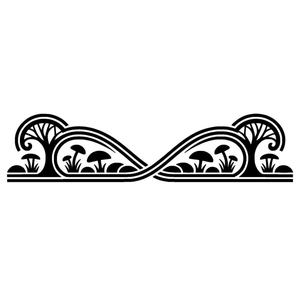 Intricate Botanical Border, Whimsical Forest vector