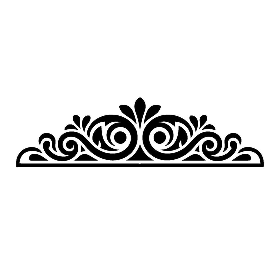 Elegant Black Floral Border, Vintage Element - Ornament, Line vector