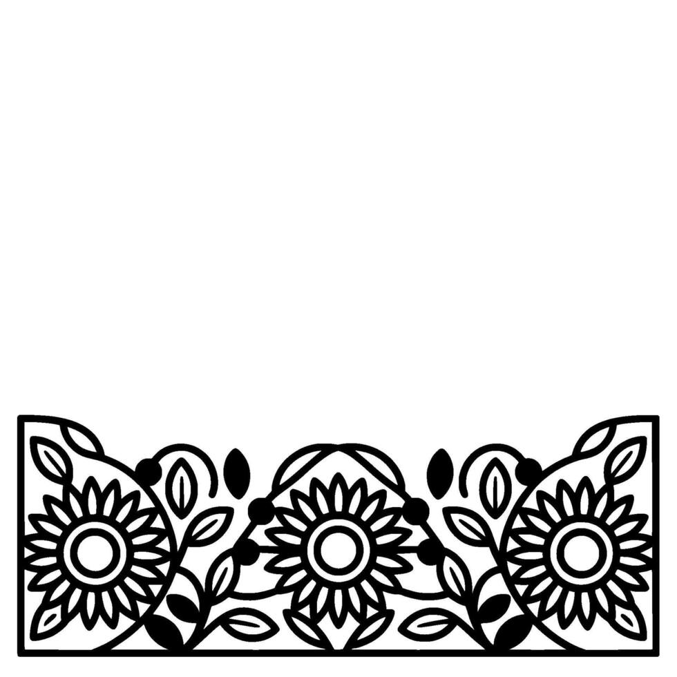 Stylized Floral Border, Vintage Illustration, Warm Tone vector