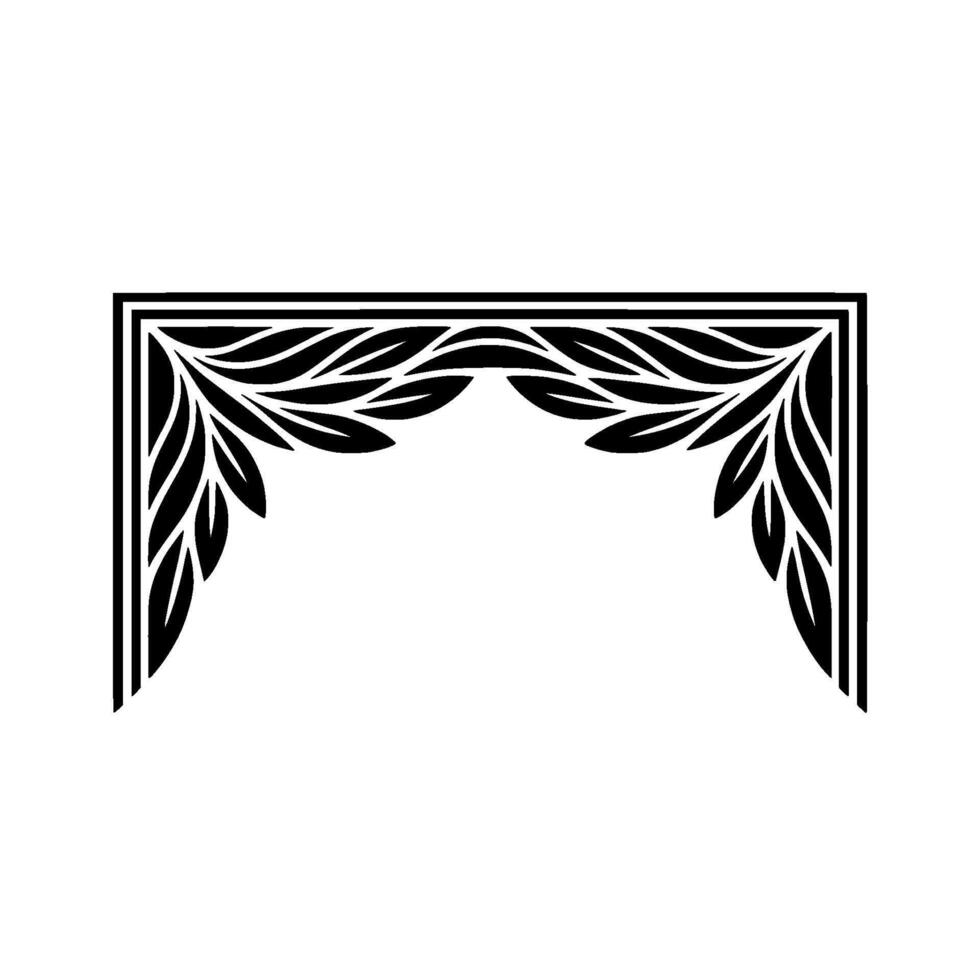 Art Deco Corner Ornament, Leaf Motif, Elegant Border - Art deco vector