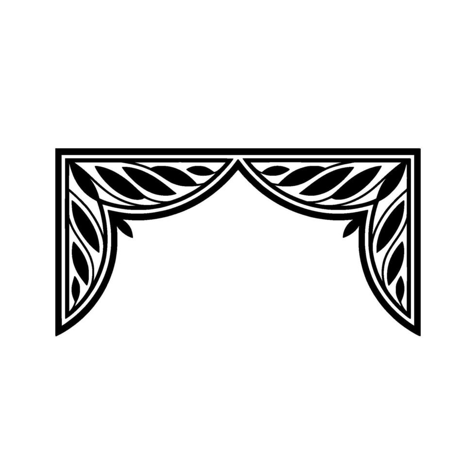 Art Deco Corner Ornament, Elegant Black Gray vector