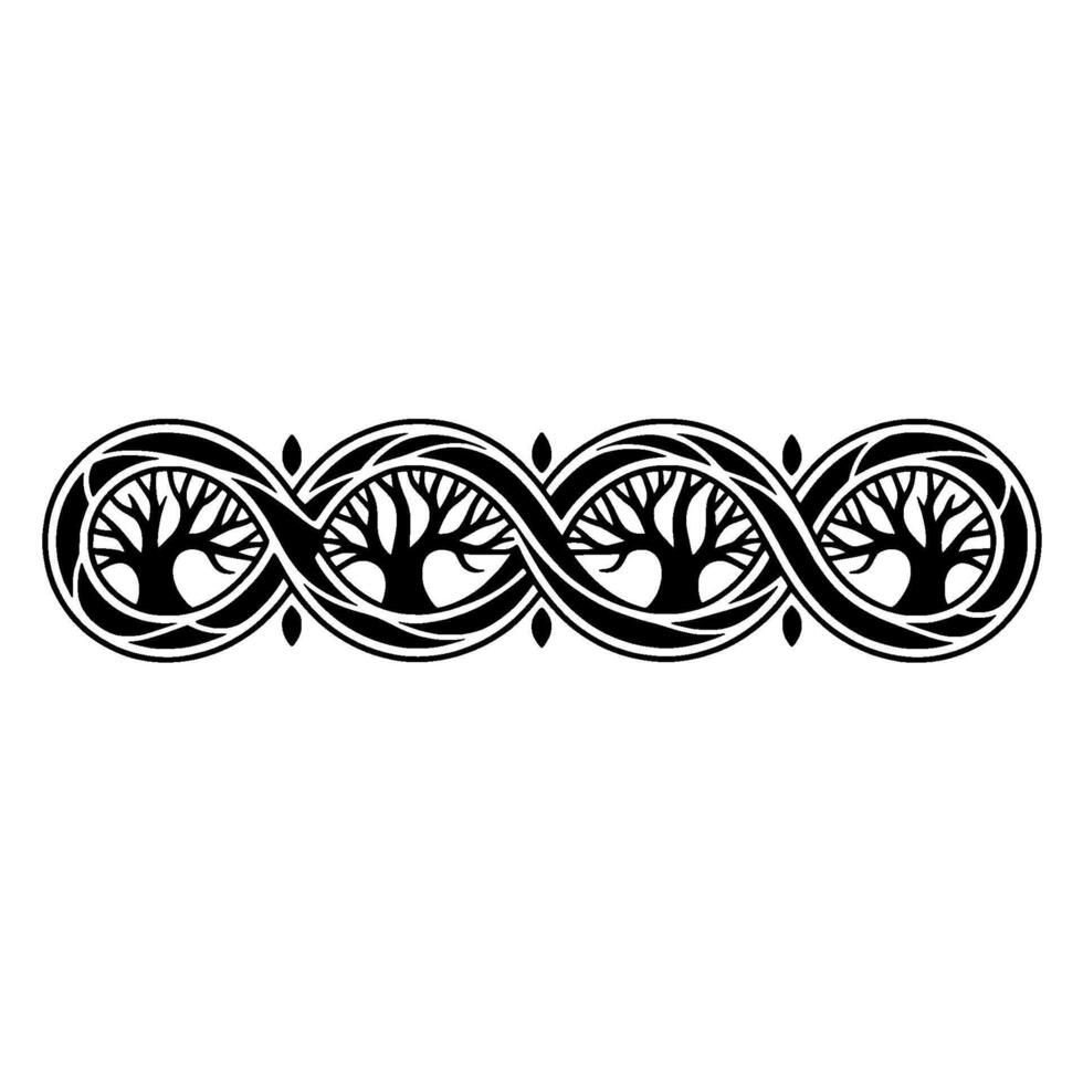 Intertwined Tree of Life Border, Elegant vector